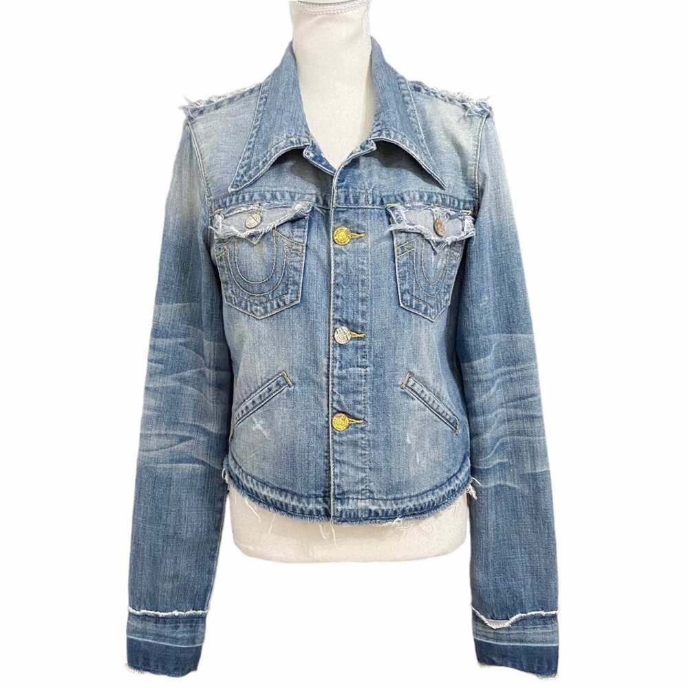 TRUE RELIGION JADA LOVE & HAIGHT WOMENS JEANS JACKET  - L